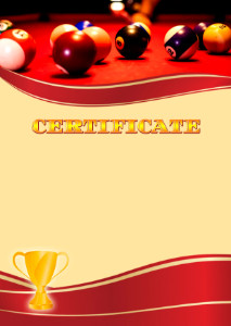 
Certificate template «Billiards»