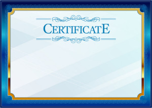 
Certificate template «Blue in gold»