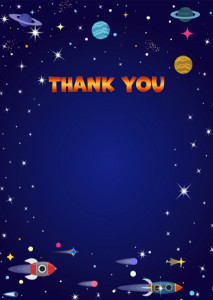 Thank You Card template «Space flight»