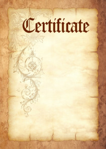 
Certificate template «Durable parchment»