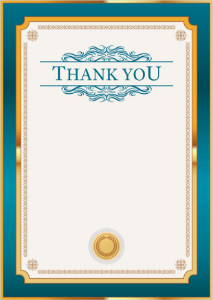 Thank You Card template «Petrol in gold»