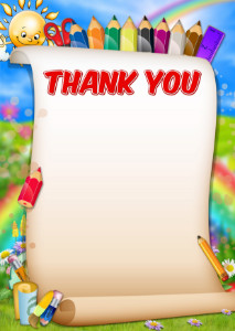 Thank You Card template «Funny pencils»