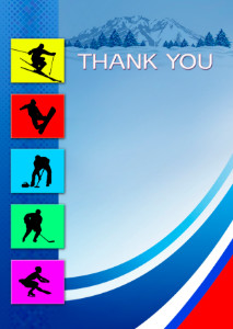 Thank You Card template «Winter sports»