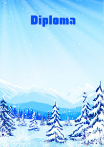 Diploma template «Winter in the mountains»