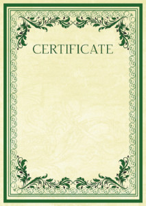 
Certificate template «Vintage patterns»