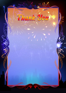 Thank You Card template «Fireworks»