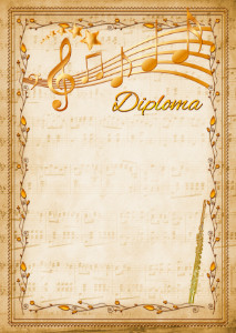 Diploma template «Flute»