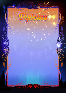 Diploma template «Fireworks»