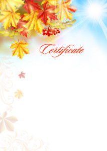 
Certificate template «Warm autumn»