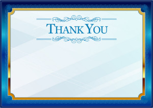 Thank You Card template «Blue in gold»