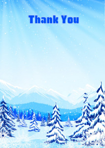 Thank You Card template «Winter in the mountains»