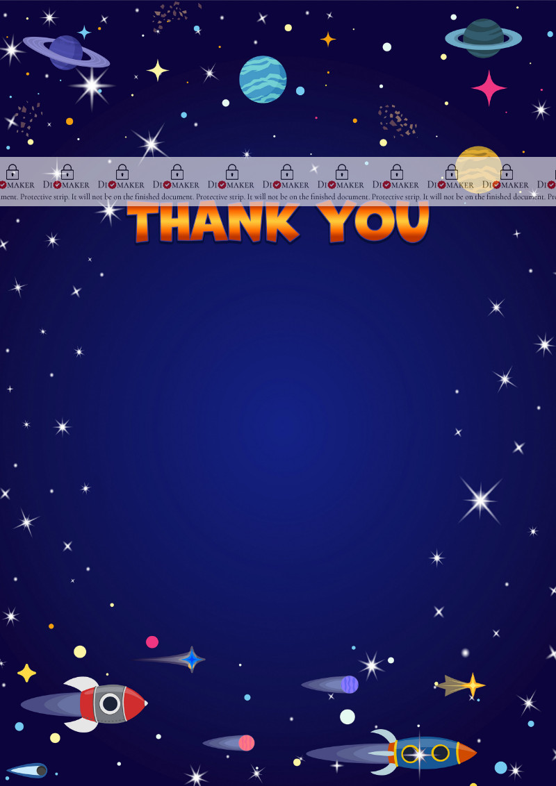Thank You Card template «Space flight»