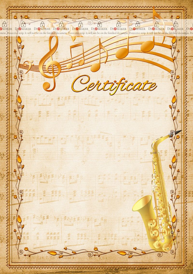 
Certificate template «Saxophone»