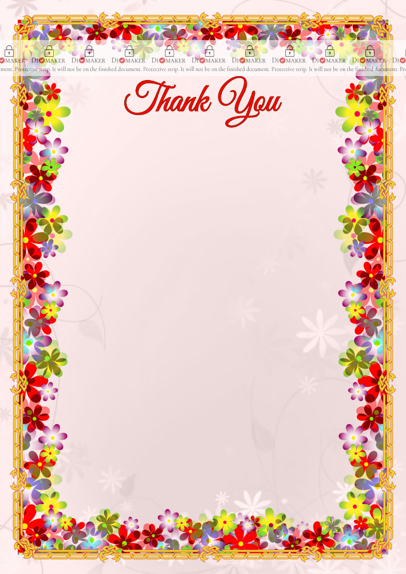 Thank You Card template «Spring flowers»