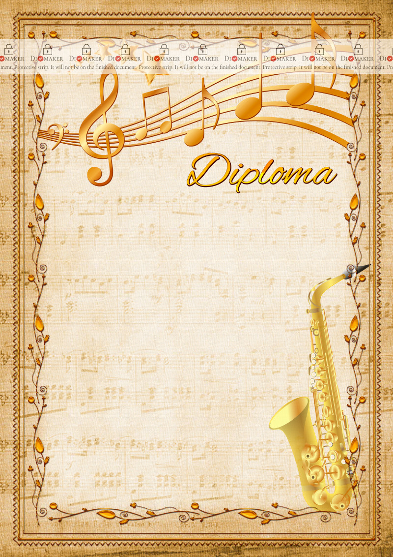 Diploma template «Saxophone»