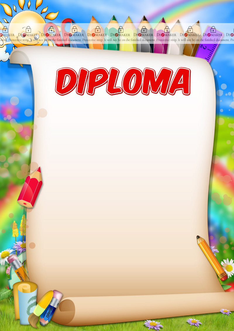 Diploma template «Funny pencils»