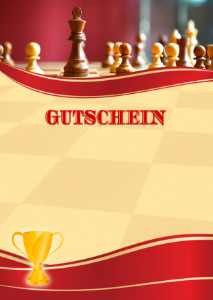 Vorlage eines Gutscheines «Schachspiel»