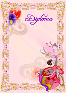 Diploma template «Handicraft world»