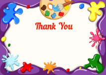 Thank You Card template «Childhood paints»