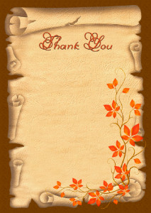 Thank You Card template «Scroll with flowers»