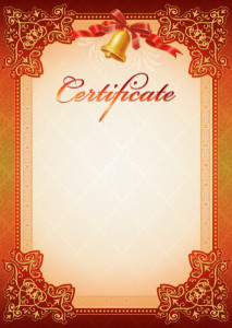
Certificate template «School bell»