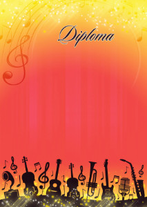 Diploma template «Juicy sound»