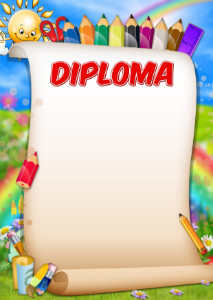 Diploma template «Funny pencils»