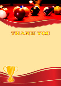 Thank You Card template «Billiards»