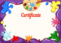 
Certificate template «Childhood paints»
