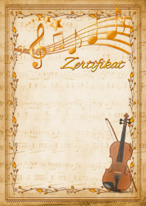 Vorlage eines Zertifikates «Geige»