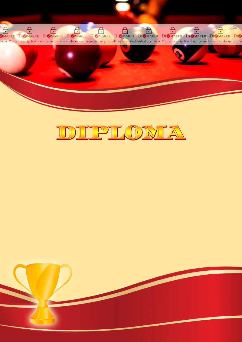 Diploma template «Billiards»