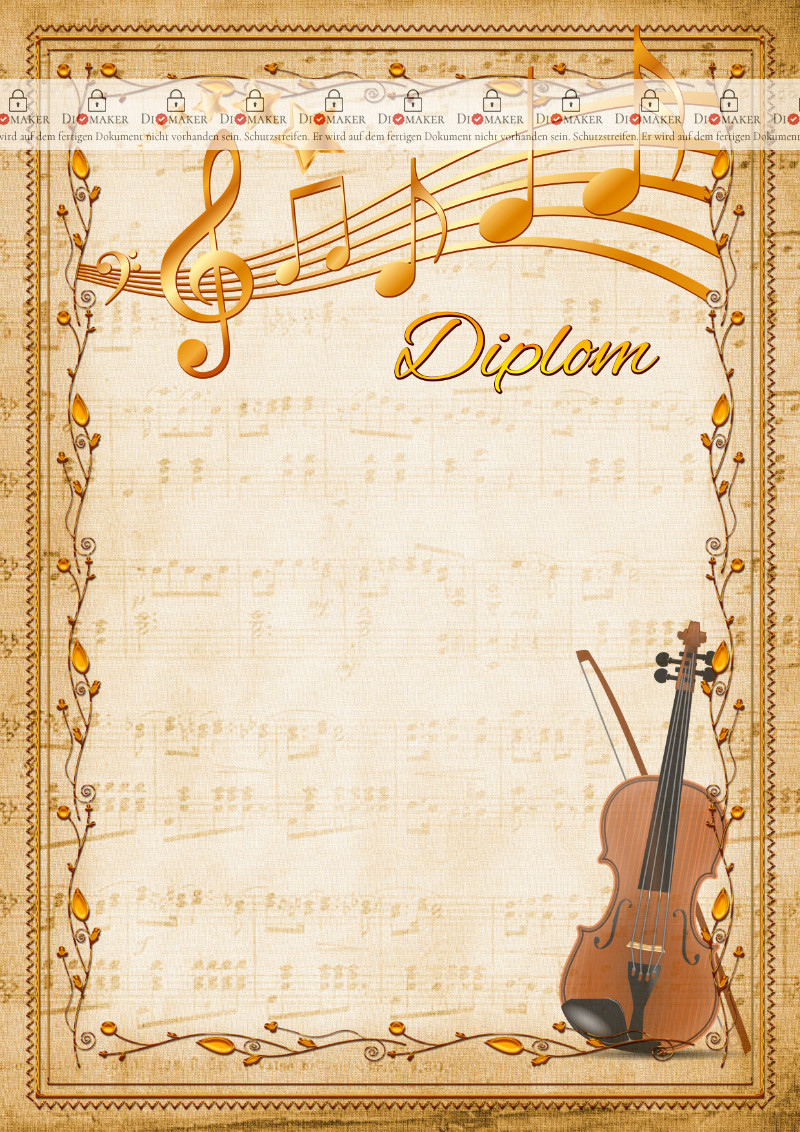 Vorlage eines Diploms «Geige»