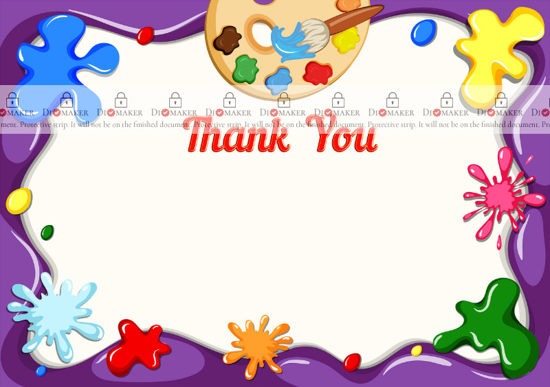 Thank You Card template «Childhood paints»