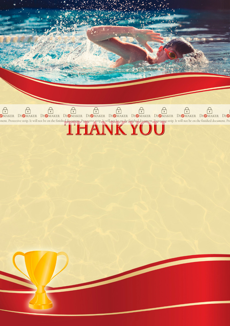 Thank You Card template «Sport swimming»
