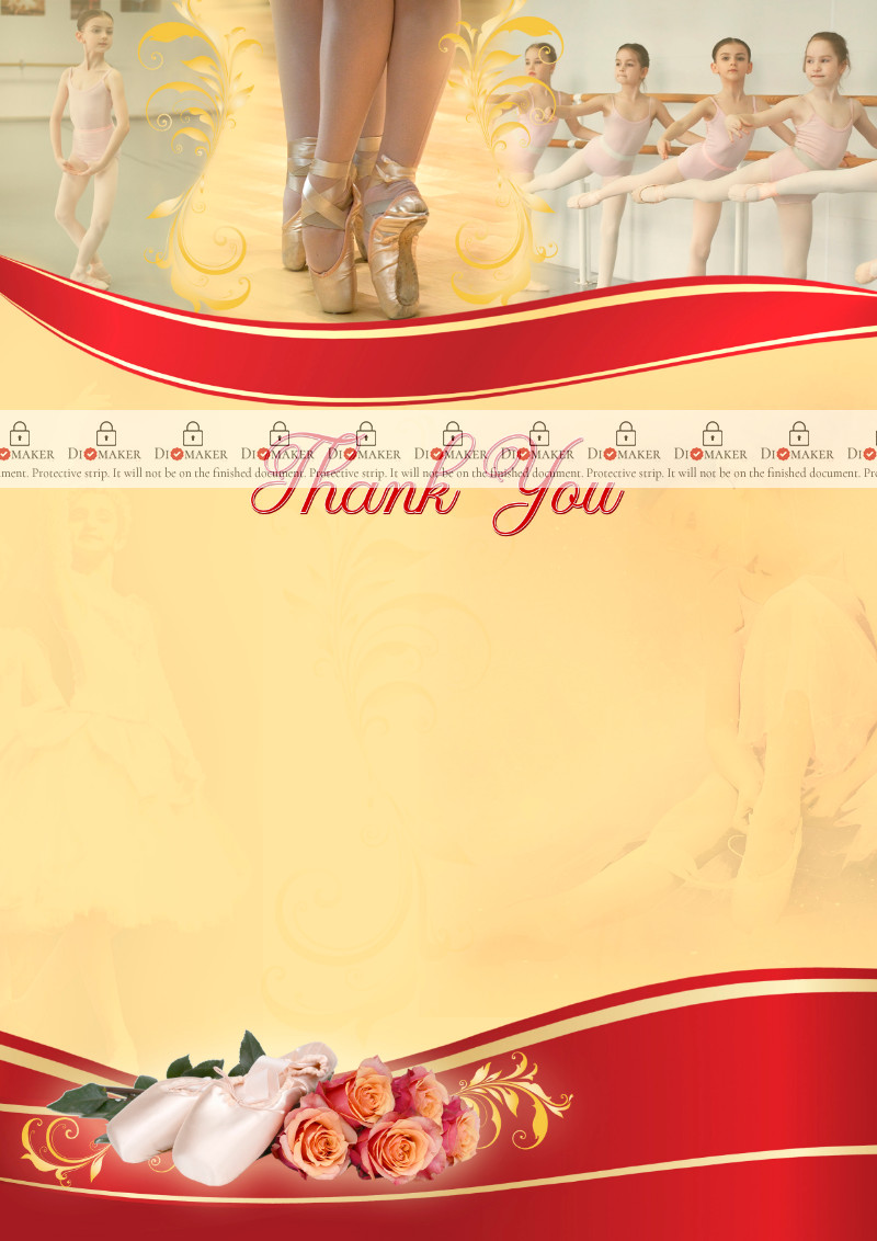 Thank You Card template «Ballet school»