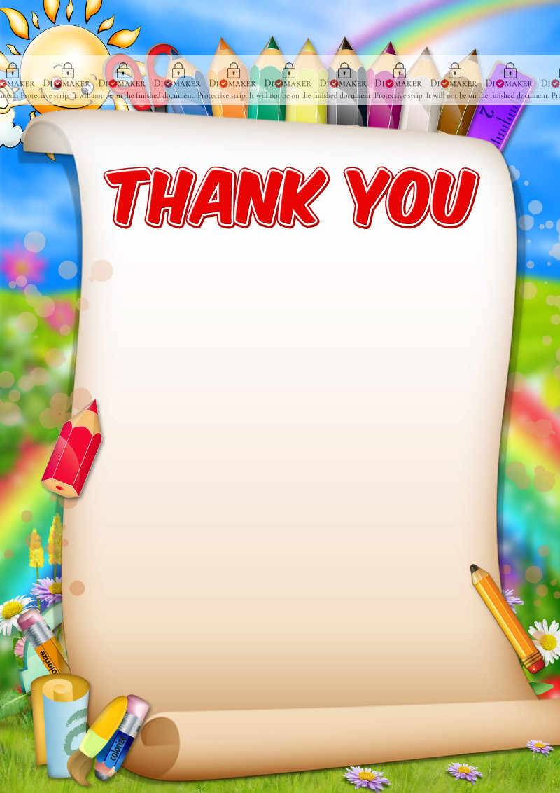 Thank You Card template «Funny pencils»