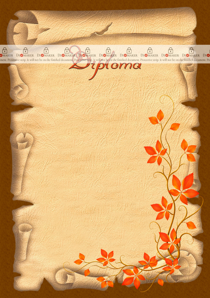 Diploma template «Scroll with flowers»
