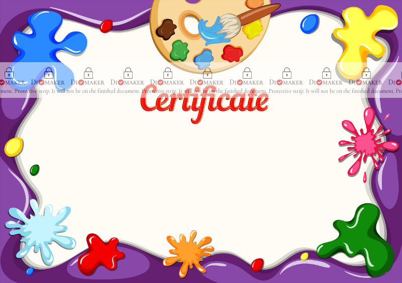 
Certificate template «Childhood paints»