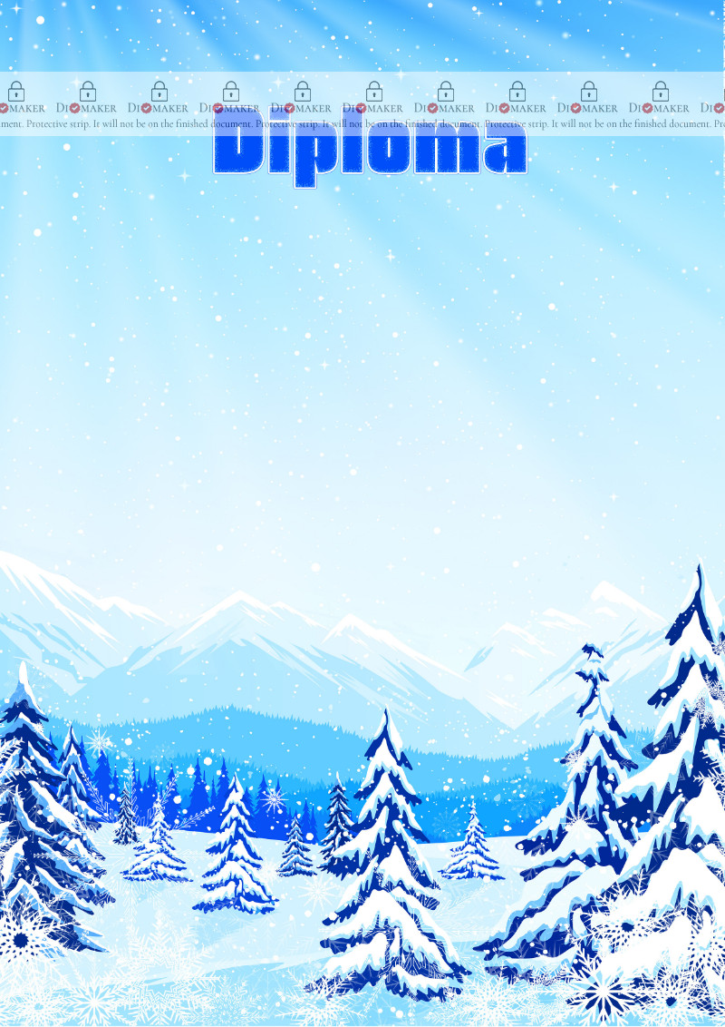 Diploma template «Winter in the mountains»