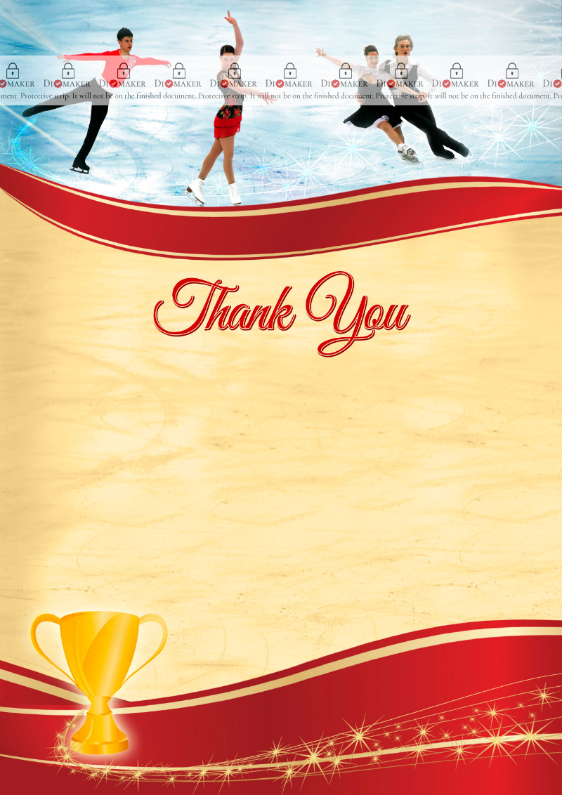 Thank You Card template «Figure skating»