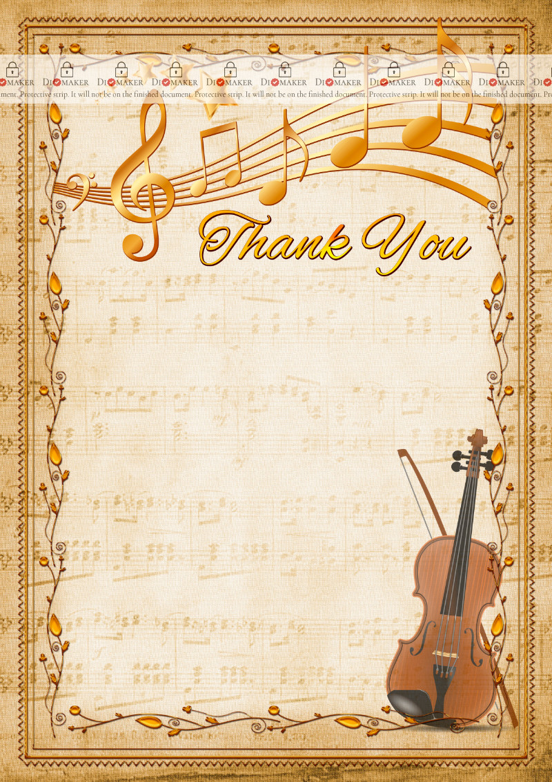 Thank You Card template «Violin»