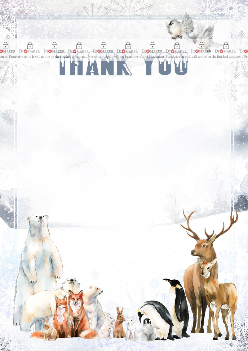 Thank You Card template «Northern edges»