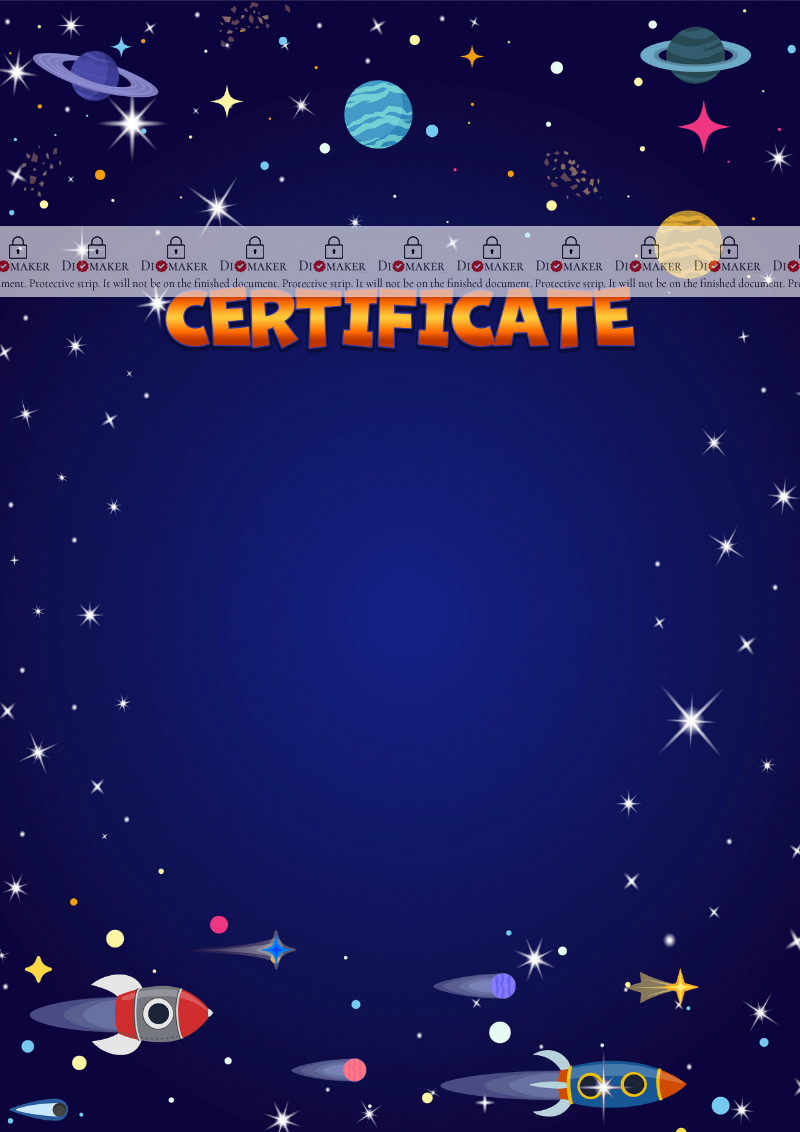 
Certificate template «Space flight»