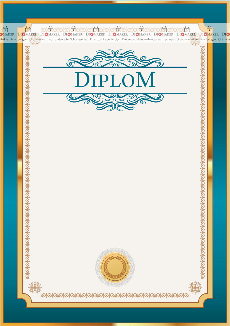 Vorlage eines Diploms «Seegrün in golden»