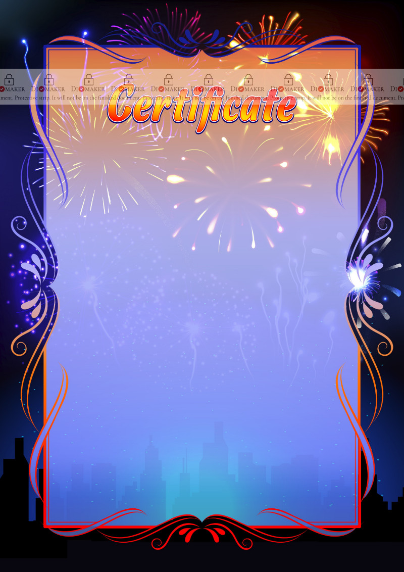 
Certificate template «Fireworks»