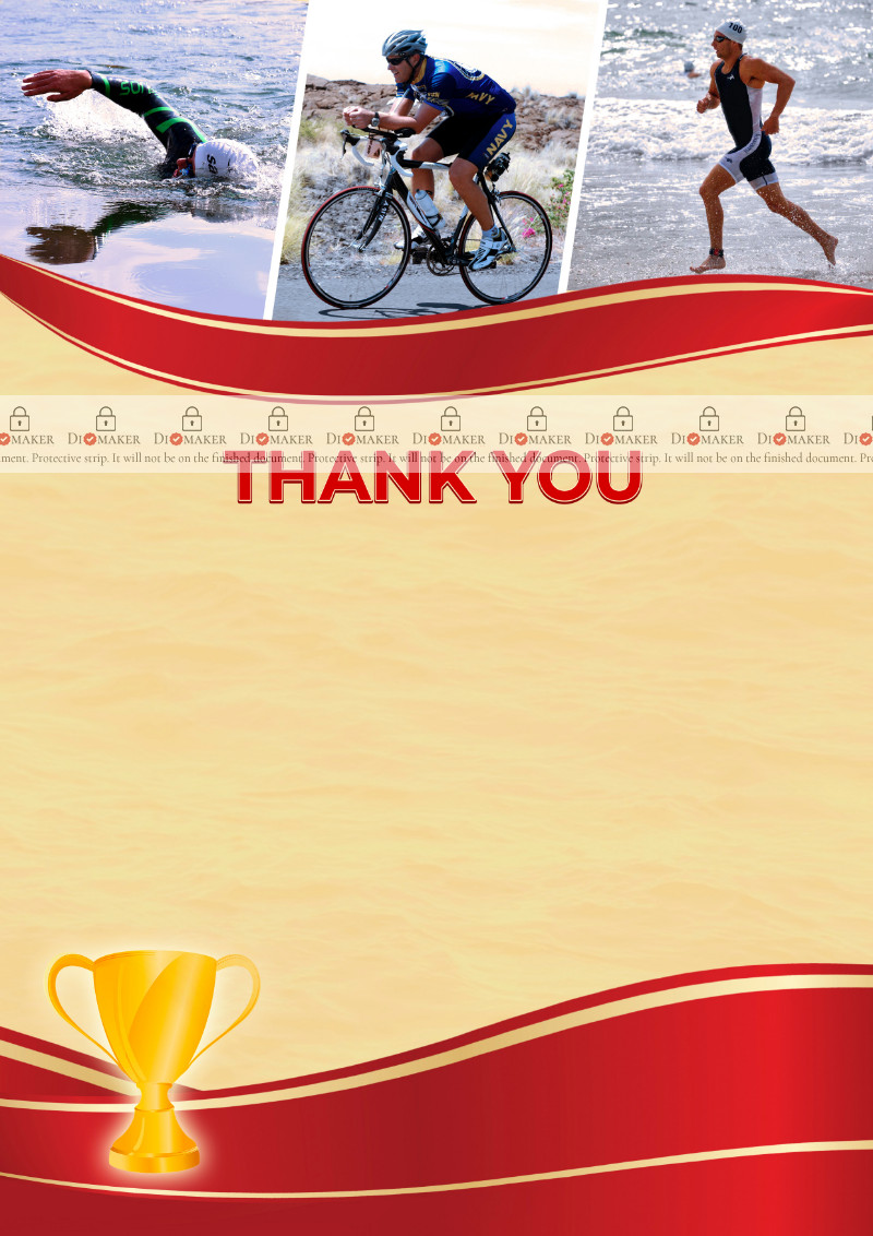 Thank You Card template «Triathlon»
