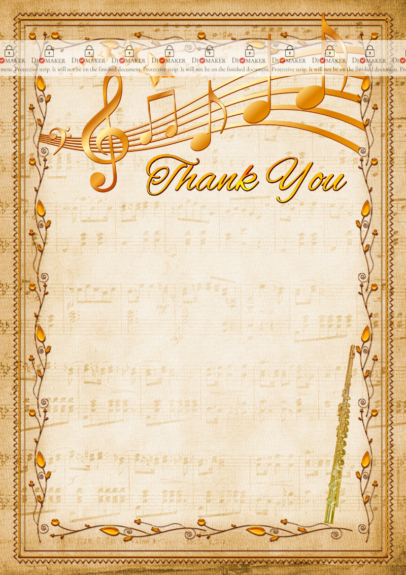 Thank You Card template «Flute»