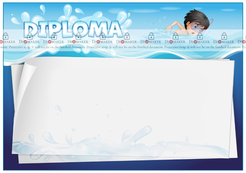 Diploma template «Swimming pool»