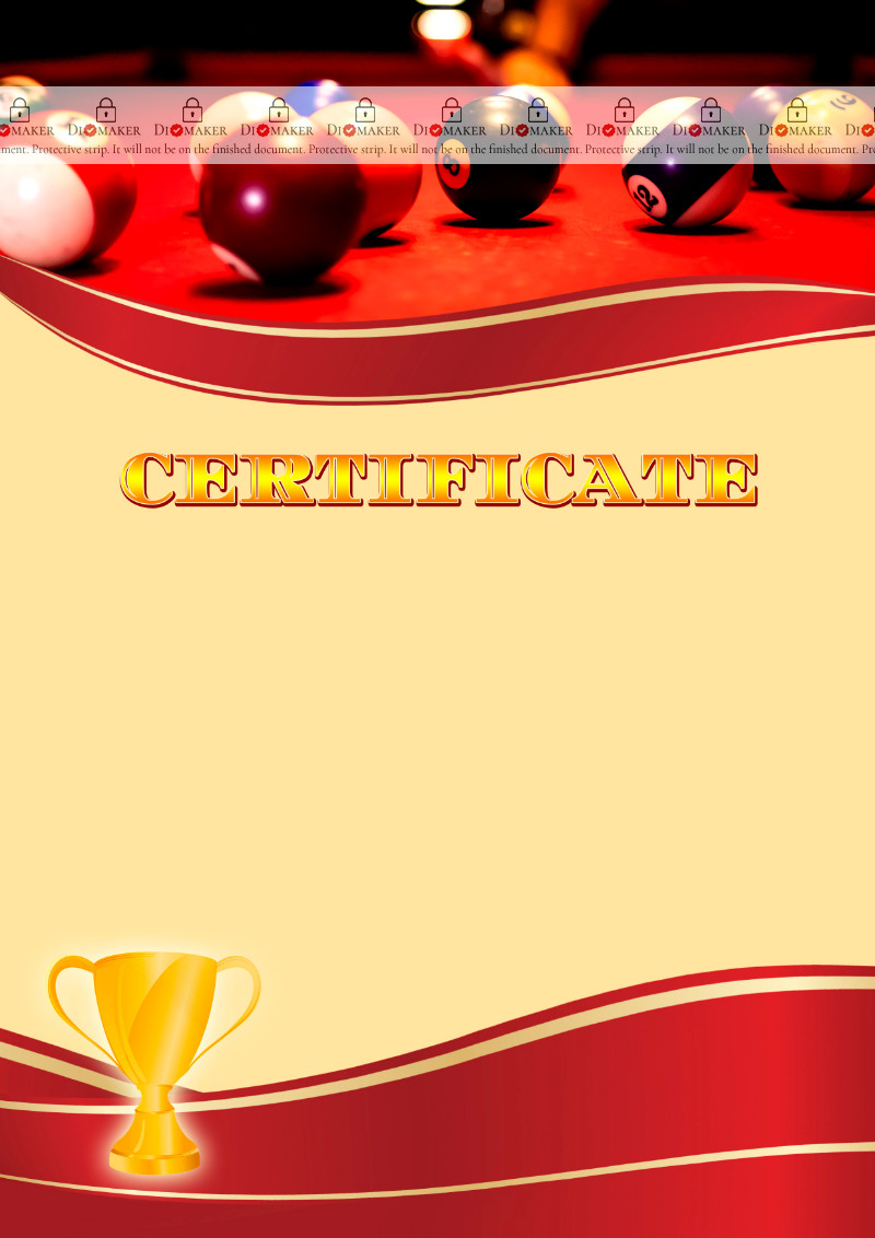 
Certificate template «Billiards»