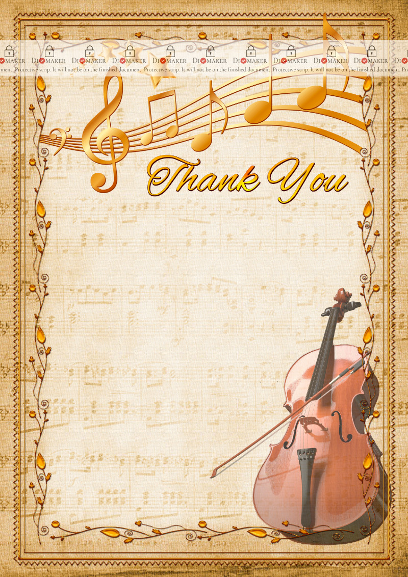 Thank You Card template «Double bass»